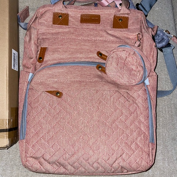 Stylish Pink Diaper Bag - Picture 1 of 3